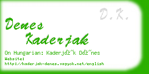 denes kaderjak business card